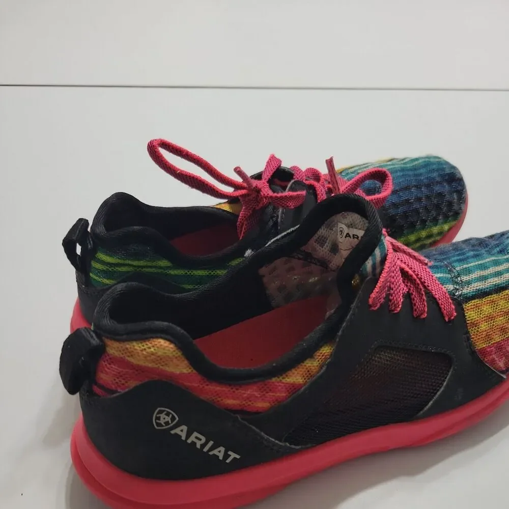 Ariat‎ Sneakers Unisex Kids 2.5 Cowboy Boots Red Blue Boho Shoes Lace Up Low Top
